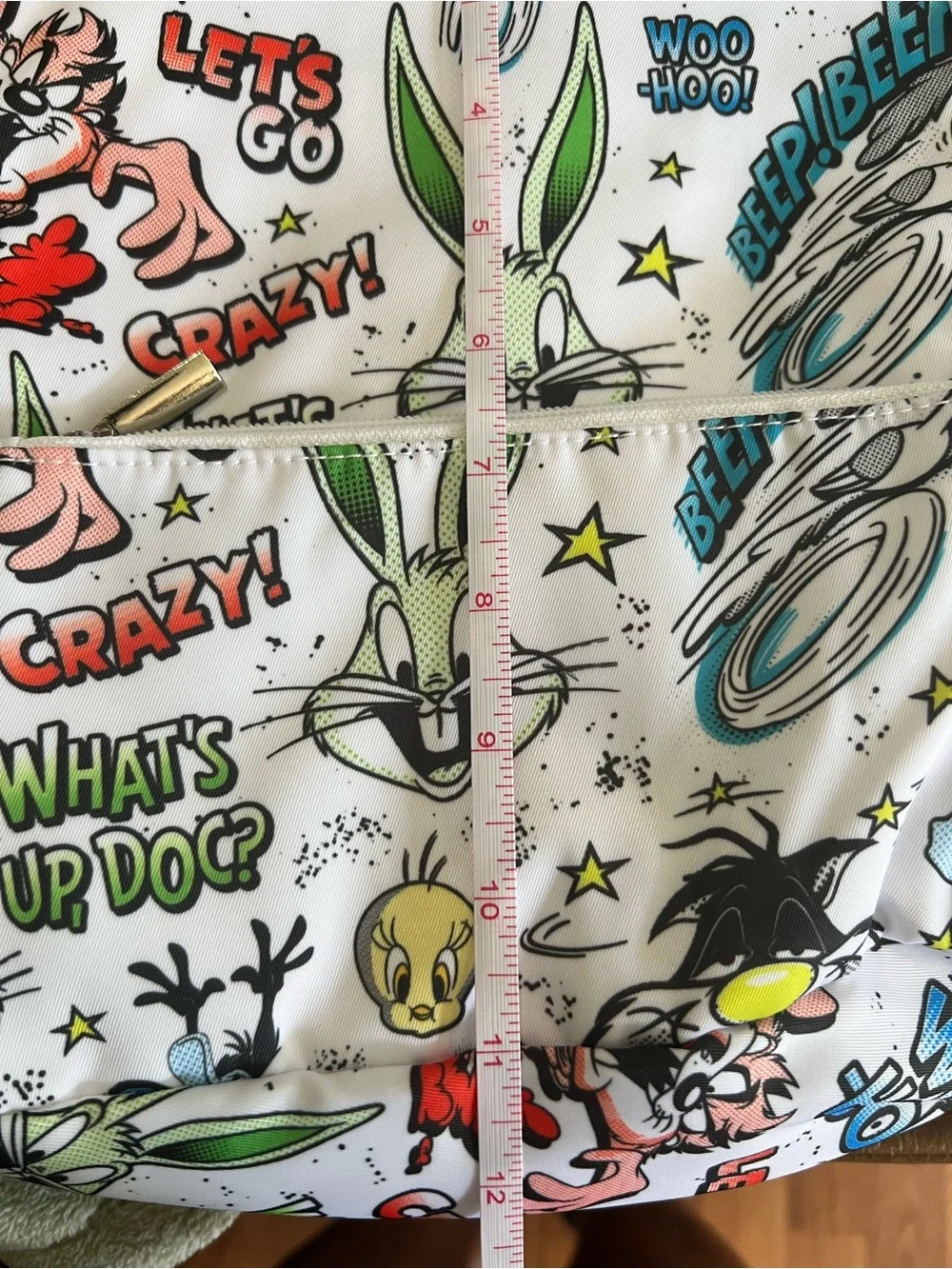 Warner Bros. White  Backpack with Multicolor Looney Tunes Prints